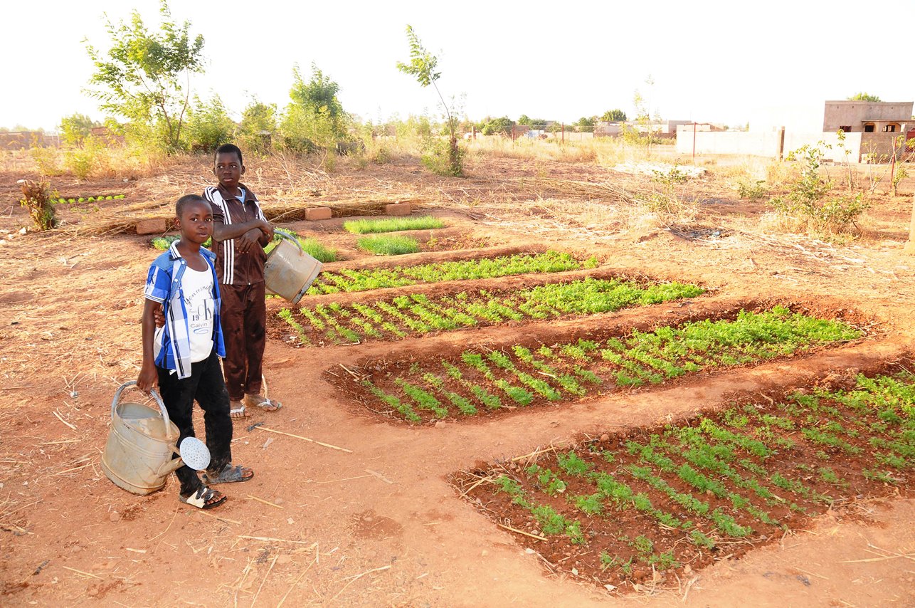 écoliers jardins au Burkina Faso
