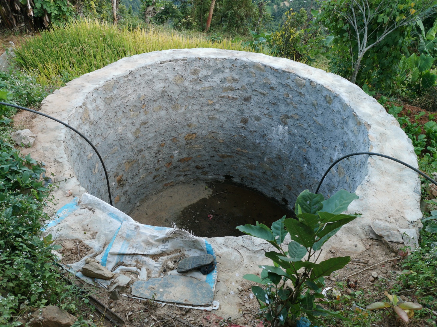 Récupérateur d'eau de pluie en construction